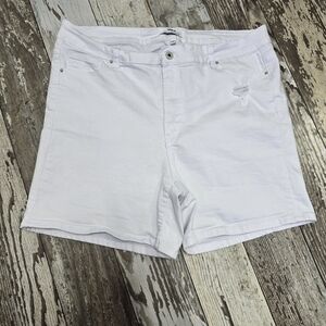 Wax Collection Women's Plus Size White Denim Shorts Size 3XL